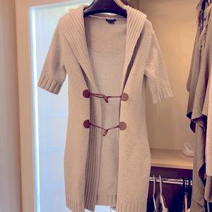 Theory Hooded Gray Cardigan Sweater